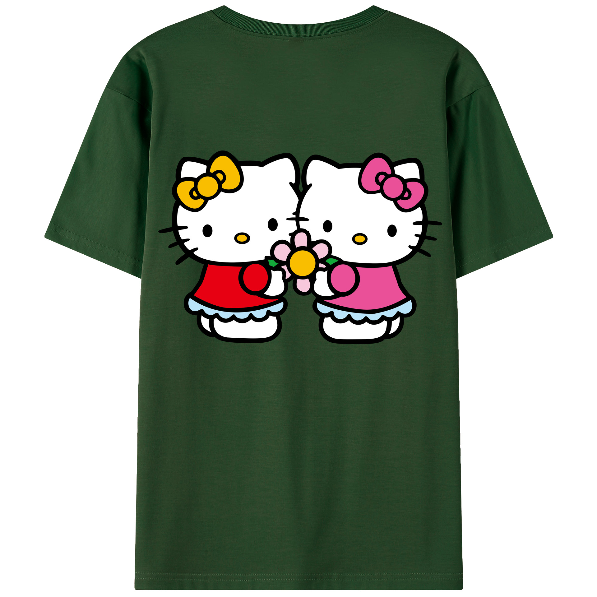 （画像用） Hello Kitty ハローキティ 綿100％半袖Tシャツ（背面プリント）